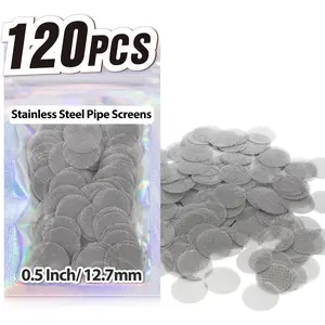 Pipe Screens 120pcs 1/2 Inch 12.7mm Stainless Steel Pipe Screen, 0.5 Inch Metal Mesh Filter Screen