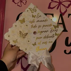 Custom White & Gold Cap topper - Send a Message for Any Changes