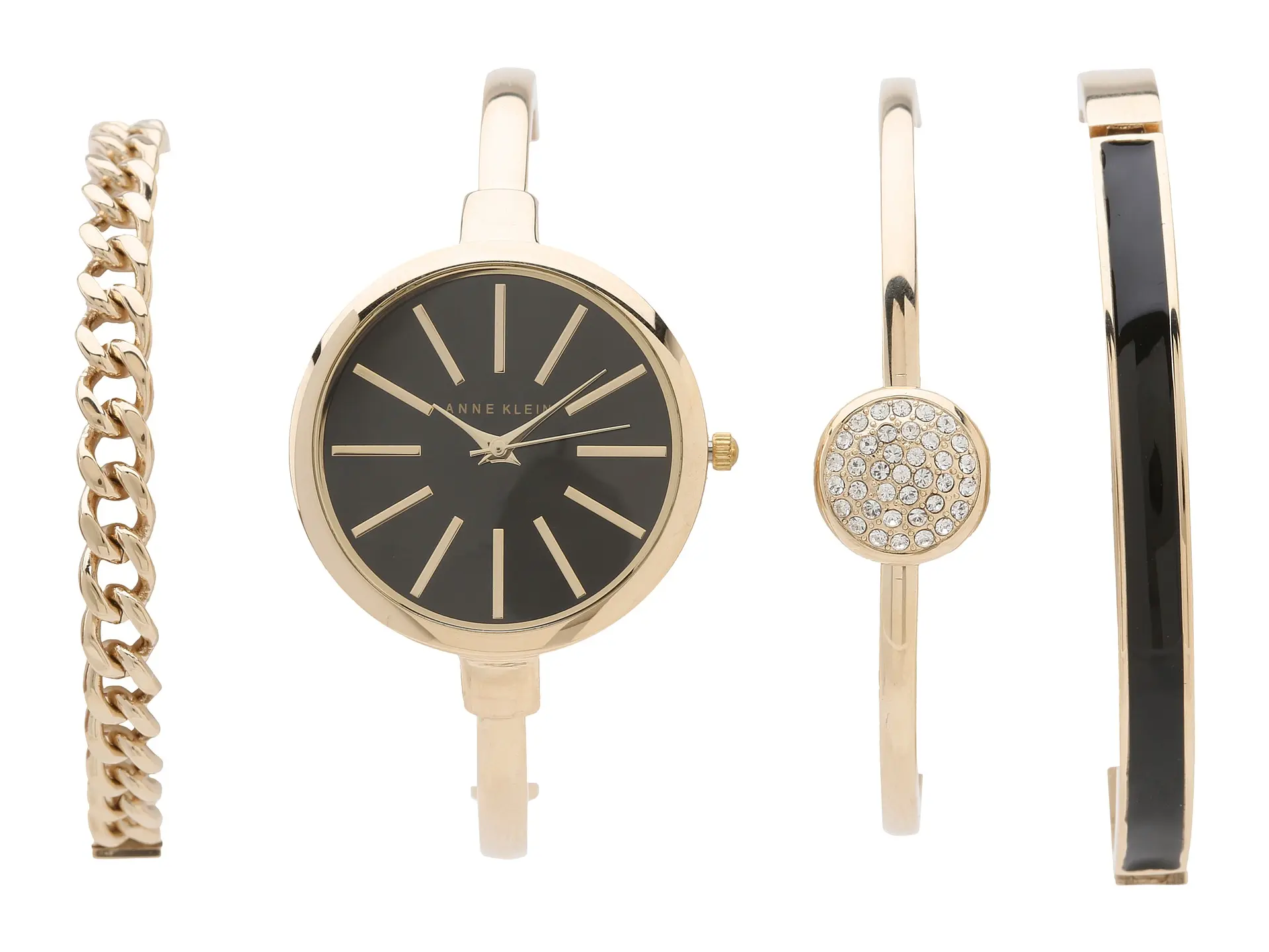 Anne Klein Bangle Bracelet and Ladies Watch AK-1470GBST