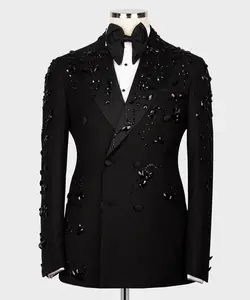 Handmade Shadow Luxe Black Crystal Embellished Tuxedo