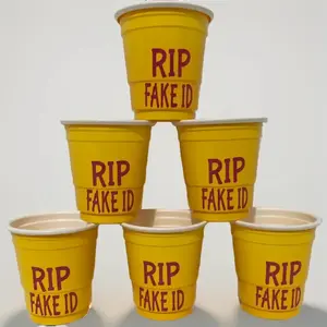 Yellow Personalized Custom Shot Cups Disposable Drinkware Plastic