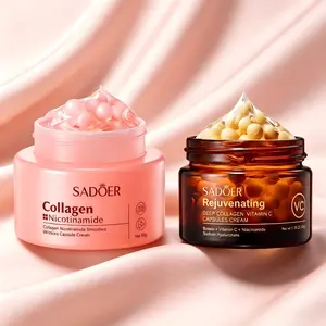Collagen Nicotinamide & Vitamin C Capsule Cream Combo Set,Deep Moisturizing & Smoothing Skin Care Duo, Nourishing & Softening Daily Face Care Kit for All Skin Types, Gentle Hydrating Formula