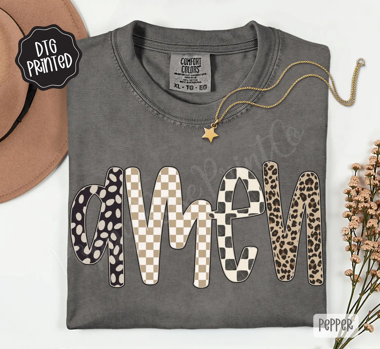 Amen Comfort Colors, Trendy Women's Religious Tshirt