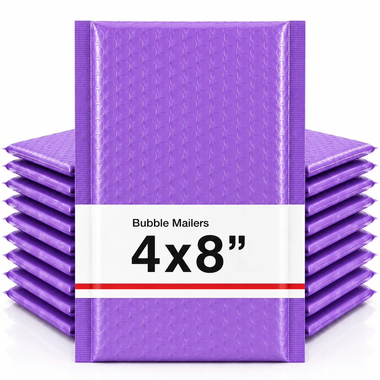4x8 Purple Poly Bubble Mailers #000 Padded Self-Seal Waterproof Poly Mailers, Office Postal Supplies for Small Business, Jewelry, Trading Cards