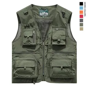 Men’s fashion quick-dry mesh casual outdoor multi-pocket fishing photography vest/work vest jacket with multiple pockets, suitable for outdoor activities.100% nylon material, anti-static design for safety (true size).  #SummerVibes