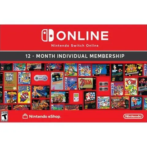 Nintendo Switch Online 12-Month Individual Membership Digital Code - Gaming Subscription for Nintendo Switch Games