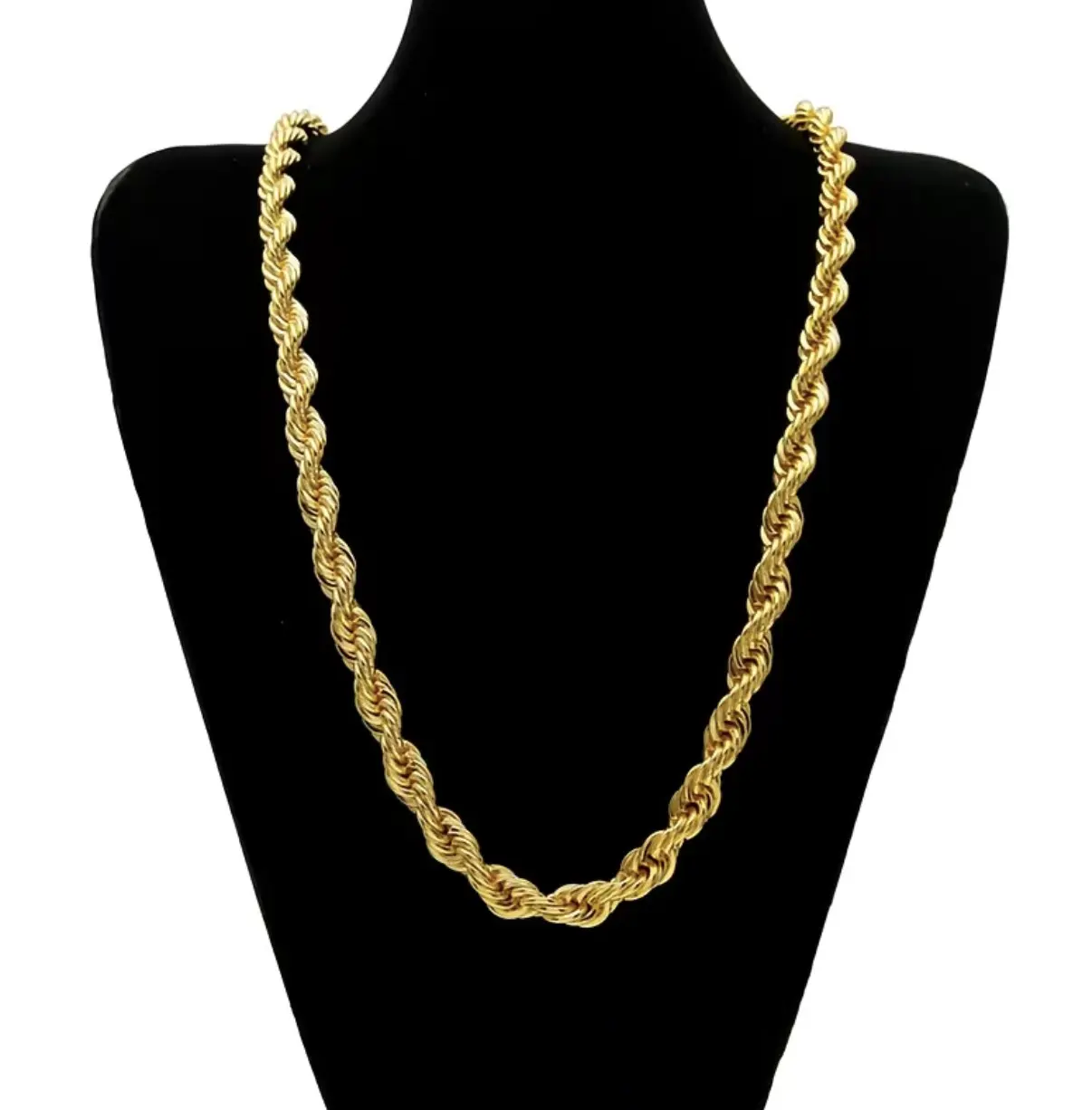 Chunky Rope Chain Necklace for Women, 0.39 Inch Wide Hip-Hop Style Alloy Jewelry, 24 Inch Streetwear for Parties with Sturdy Lobster Clasp, Chunky Necklace, Fashionable, Hip-Hop Style, Elegant, Necklaces For Women, Unisex