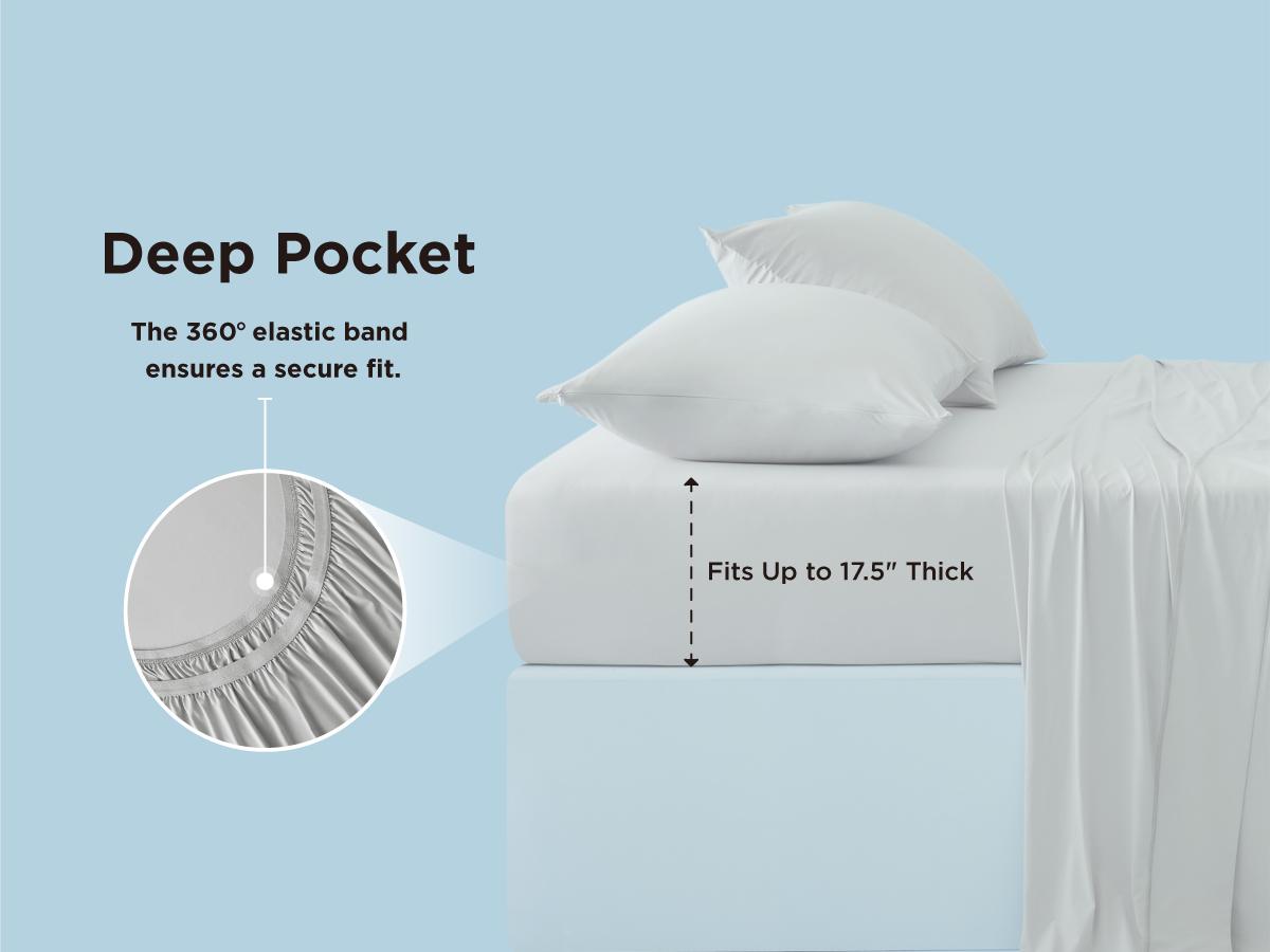 【Deals For You Days】Bedsure 4- Pieces Cooling  Sheets ， Cooling Bed Sheets for Hot Sleepers, Chill Cool Sheet, Deep Pocket Up to 18 Inches, Soft & Breathable  Sheets Set