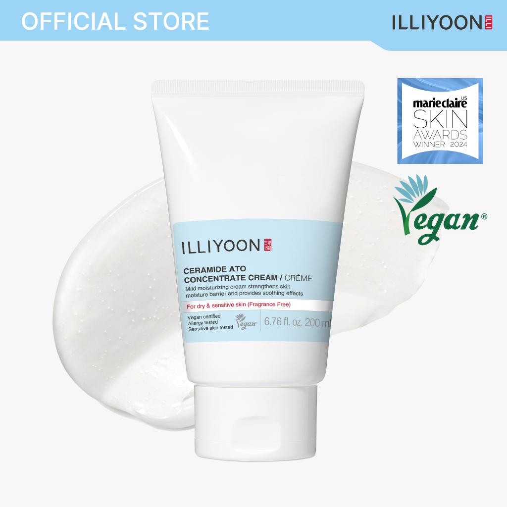 [ILLIYOON] Ceramide Ato Concentrate Cream | Moisturizer for Dry & Sensitive Skin, 100hr Lasting Hydration, For Face & Body, Gentle for Infants, Moisture Barrier Repair, Vegan Certified, 6.76 fl.oz. summervibe