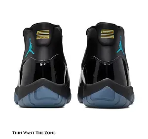 Brand New High-Top Retro Basketball Collectible Shoes - Black, Gamma Blue, Patent Leather, Lace-Up Design