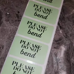 Please do not bend stickers