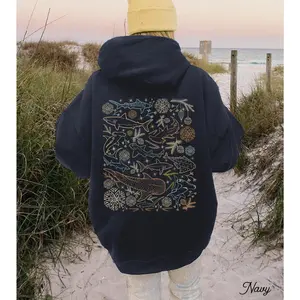 90s Vintage Look Whale Shark Hoodie Shark Lovers Clothing Aesthetic Ocean Shirts Respect the Locals Save the Oceans Graphic Tees