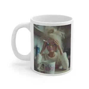 Hilarious Stressed Doll with Coffee Mug printed Mug | Perfect Gift for Mom, Dad, Wife, Friends
