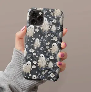 Halloween Ghost Phone Case 3D Clay Cover Custom Name Phone Case Personalized Applicable to iP15Promax ip14Pro mobile phone case 12 trendy brand 13 anti-fall cover 14Promax 15Pro cute Plus phonecase Accessories Acrylic casetify