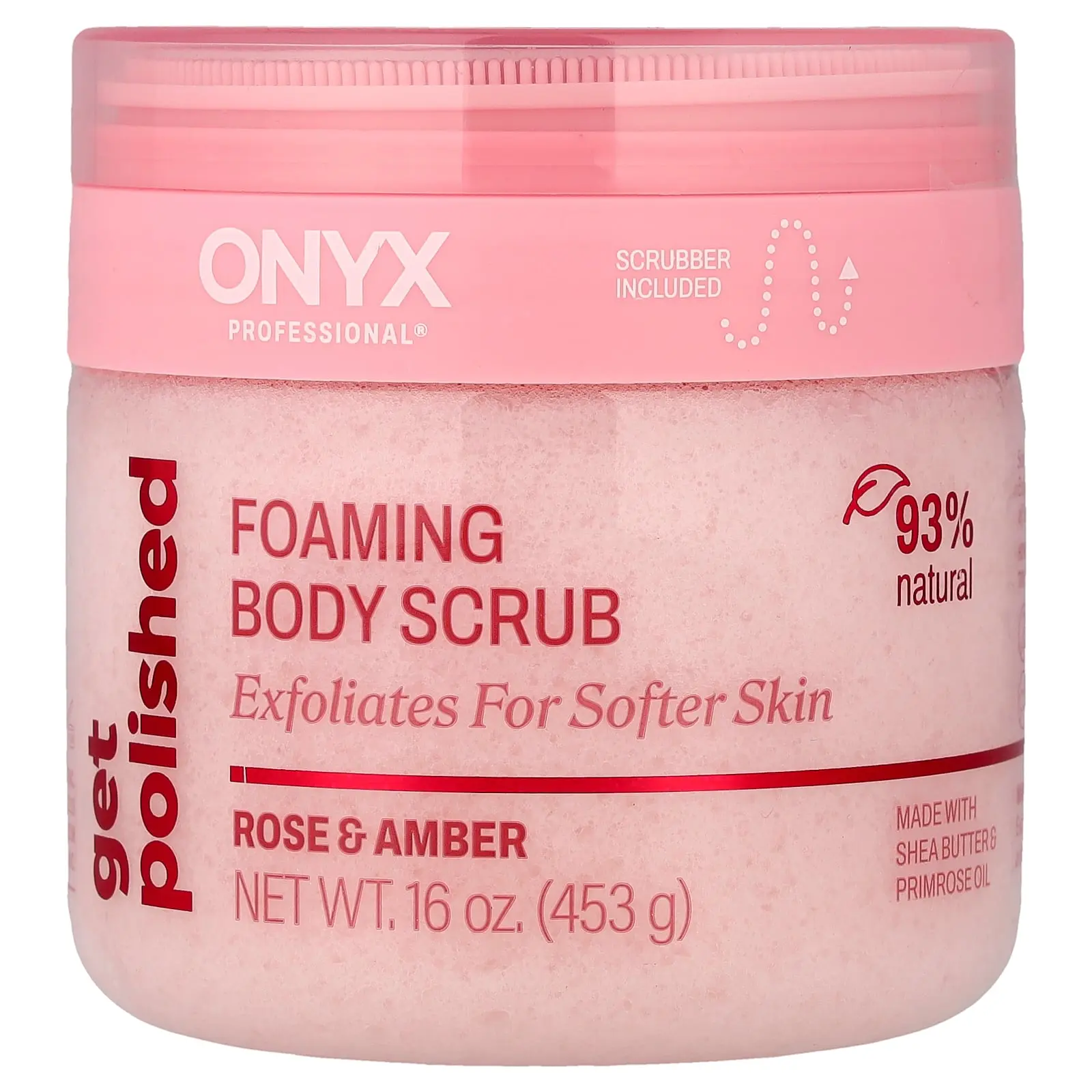 Onyx Professional Get Polished, Foaming Body Scrub, Rose & Amber, 16 oz (453 g)