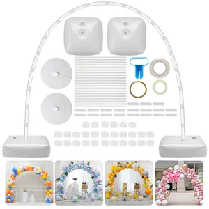 10FT x 8FT Adjustable Balloon Arch Stand Kit with Water-Fill Bases and Balloon Clips for Events