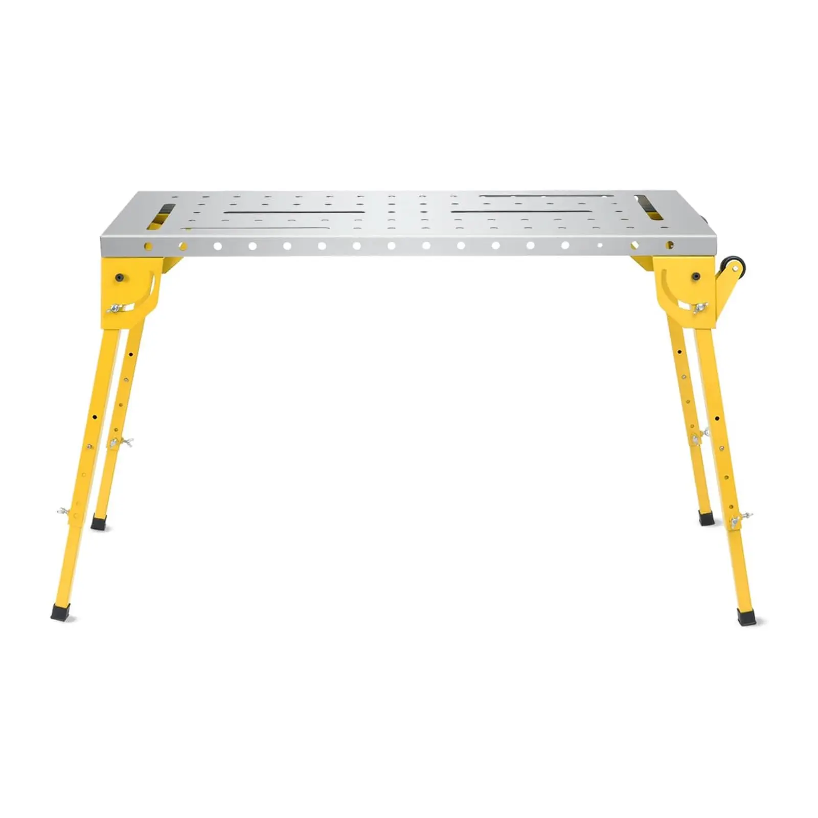 【GARVEE】46x18 Inch Heavy Duty Welding Table with 500LBS Capacity, Folding Workbench with Wheels, 3 Adjustable Tilt Angles, Portable Fabrication Table with 1.1x22 Inch Slots for Garage, Shop, Home Workshop