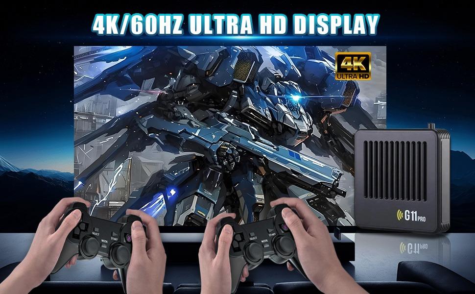 G11 Pro Retro Gaming Console Compatible with 60000+ Games 60+ Emulators,Emuelec 4.3 System,4K Game Stick with Controllers,Plug & Play Video Games for TV,Download/Collect Gaming/Save Progress (256G) G11 Pro Retro Gaming Console Compatible with 60000+ Games 60+ Emulators,Emuelec 4.3 System,4K Game Stick with Controllers,Plug & Play Video Games for TV,Download/Collect Gaming/Save Progress (256G)