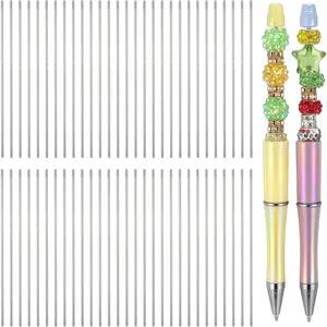 Household daily necessities 50pcs Metal Blank Bars for Beadable Pens, Stainless Steel DIY Beaded Pens Extender Rods with Blank Metal Bars Replacement 4.6 Inch Rust-Resistance Stainless Steel Beaded Rods for Beadable Pen