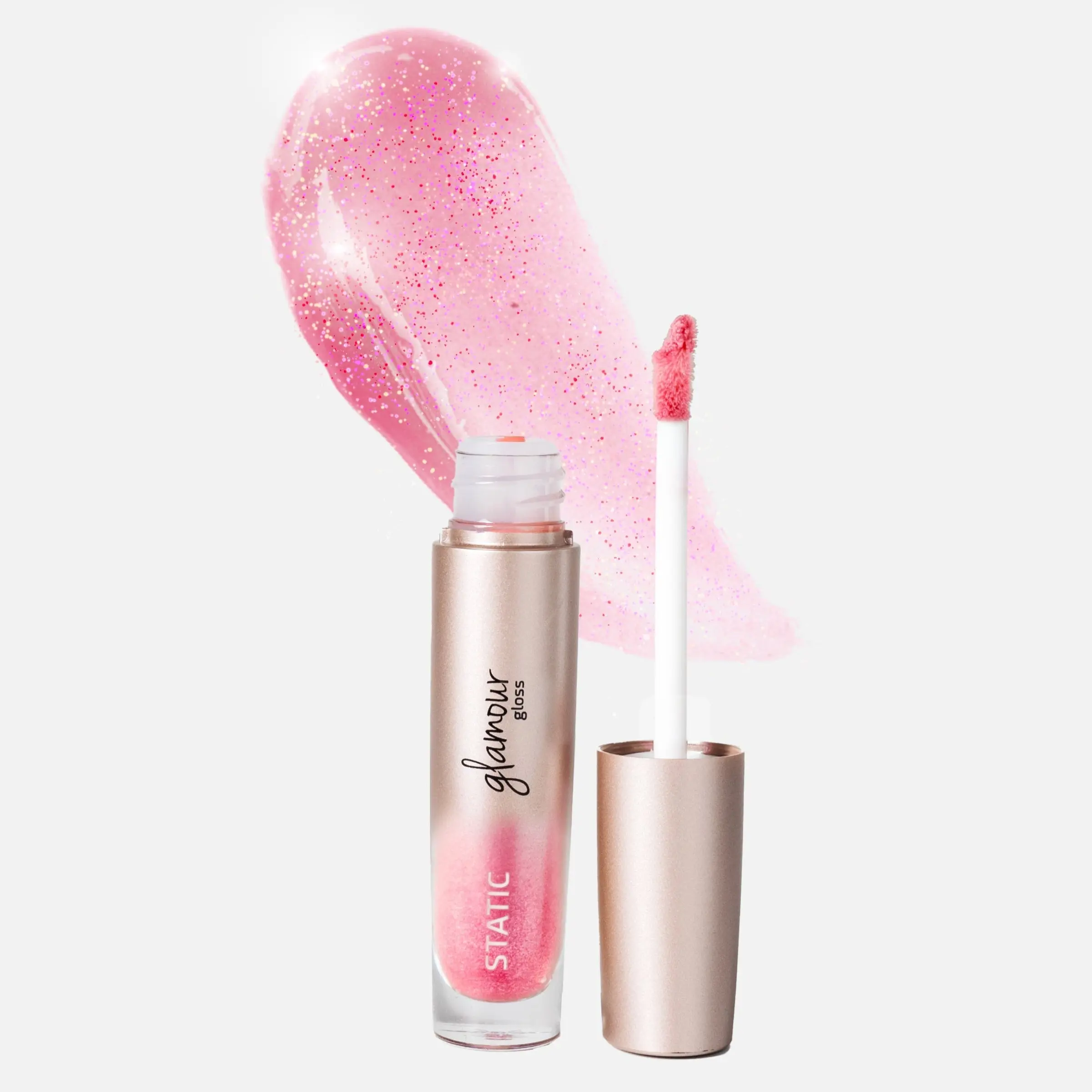 Static Cosmetics 13th Hour Pink Shimmer Glamour Gloss for Long-Lasting Hydrated Lips