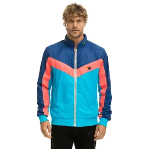 MEN'S WINDBREAKER JACKET- NEON BLUE