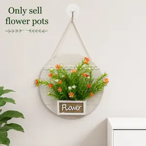 Wall-Mounted Wooden Flower Pot, Ideal for Front Door, Living Room, Bathroom, Garden, Kitchen, Home Decor, Hanging Floral Basket