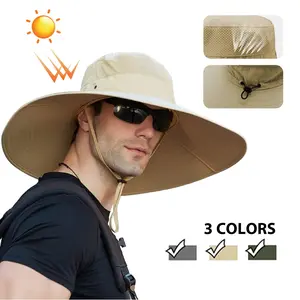 Men's Unisex Wide Brim Sun Hat - UPF 50+ Protection, Waterproof Bucket Hat for Fishing, Hiking