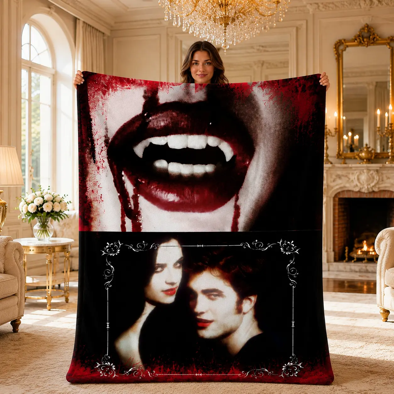 Flannel Knitting Bella Swan Twilight Saga Blanket - Soft, Neutral Earth Tone, Robert Pattinson Edward Cullen Throw for Bed, Sofa, Living Room Decorations (40"x30"), Easy Daily Care, Fade Resistant