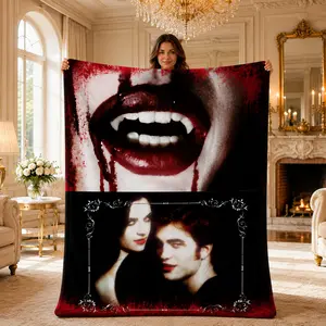 Bella Swan Twilight Saga Blanket Robert Pattinson Throw Bedding Room Decor Flannel Edward Cullen Blankets for Bed Sofa 40"x30"