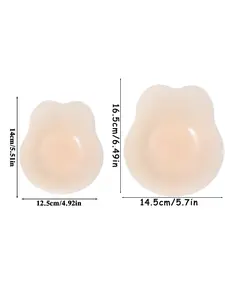 Cat Ear Shape Large Size Silicone Breast Patch Three-Dimensional Cute Decorative Patch Washable Reusable Interesting Personalized Underwear Accessories Suitable for Music Festival, Theme Party and Surprise Gift between Couples