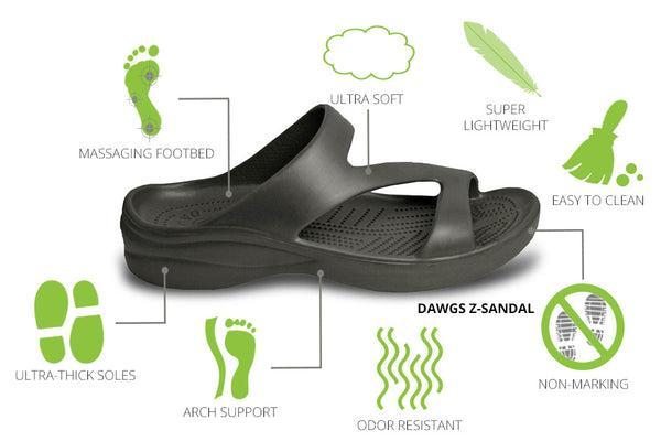 DAWGS Women's Z Sandals - Flat Grey