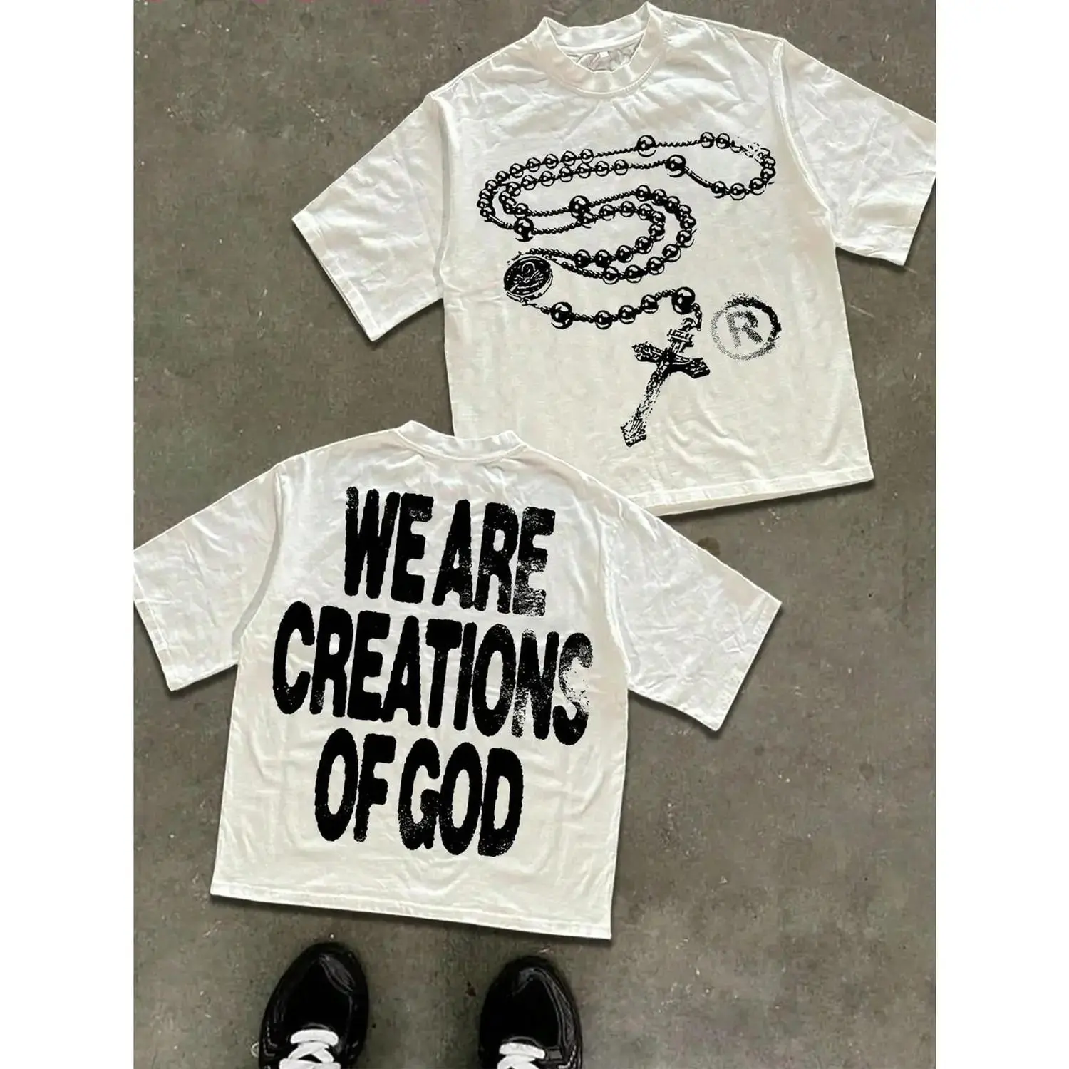 Urban Gods Themed Cotton T Shirt Featuring We Are Creations Of God Statement Unisex Tee