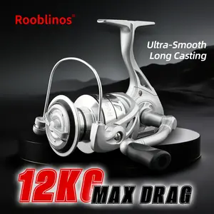 Rooblinos Mk Silver Color Spinning Reel Fishing Wheel, High-Quality Fisherman Gear, Durable Design for All Angling Enthusiasts