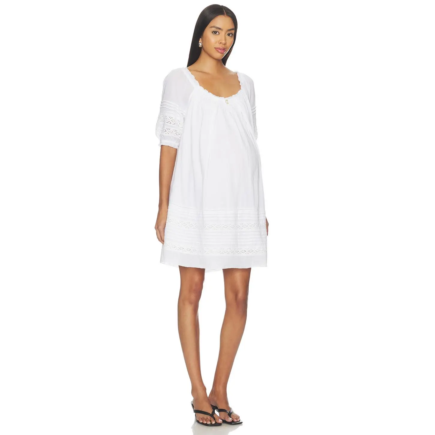 HATCH The Lottie Secret Nursing Mini Dress in White