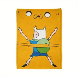 Adventure Time Blanket | Adventure Time Soft Funny Flannel Material Throw Blanket Multipurpose Office Bedding Blanket PlushThin Warm Napping Blanket for Home Office School Travel Lightweight Anime Quilt Holiday Gift Fans