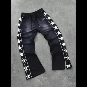 NewMen's Casual Star Print Drawstring Sports Pants, Simple Design, Loose Fit, All Seasons Wear, Perfect Gift for Boyfriend, Tracksuit Pants