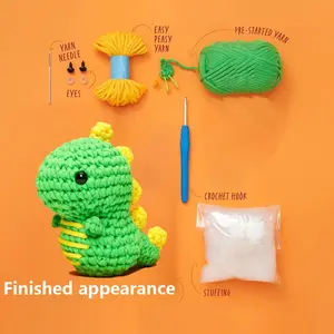 1set DIY Crochet Material Package Contains English Instruction Manual, Beginner Crochet Yarn Kit For Adults, Knitting Handmade Diy Cartoon Doll For Beginners