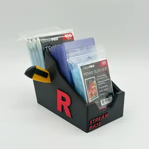 STREAM BASE / R-Edition / Essential Storage for Active Collectors - Holds 200+ Penny Sleeves & 25+ Top Loaders, additional Rear Storage for Card Savers or Team Bags - Compact & Functional Base Station