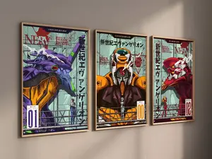 Neon Genesis Neon Genesis Evangelion Poster / Wall Art Set of 3 Anime, MangaEvangelion Poster /