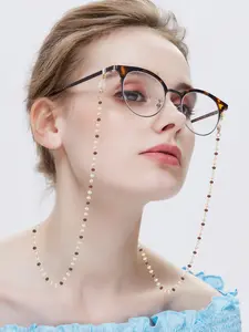 Fashion Seven-Color Crystal Eyeglass Chain Anti-Loss Anti-Drop Sunglasses Mask Strap Neck Lanyard, Stylish Accessory for Daily Use