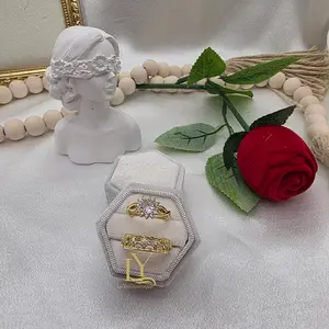 LaYaiBoutique #2271 Wedding ring duo, 14k gold plated, High Quality