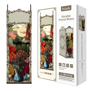 QILILIETH 3D Wooden Puzzle DIY Miniature House for Book Corner Decoration Adult Creative Model Toy Kit with Stress Relief Assembly