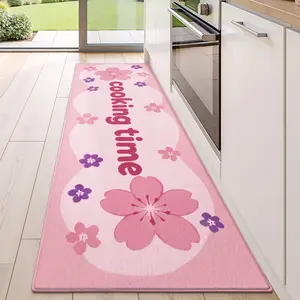 Letter Kitchen Mat Set, Channel Mat Door Mat, Style Girly Plaid Simple Design, Geometric Fun Pattern, Thick Fleece Lined, Kitchen Area Rug, Kitchen Floor Mat, Washable Kitchen Rugs