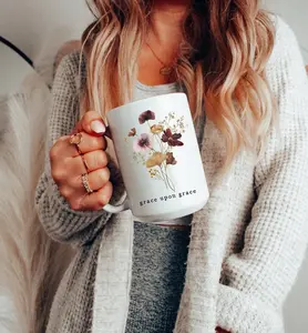 Christian Coffee Mug Bible Verse Mug Grace Upon Grace Mug Christian Mug Christian Teacher Gift Scripture Mug Bible Study Gift Botanical Mug