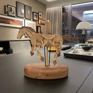 Home decoration Creative Year of the Horse Ornaments New Year Gifts Holiday Gifts Wooden Hand Crafts Unique Decorative Pieces