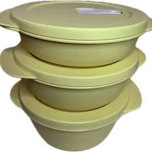 CrystalWave Plus 3-Piece Set with 390mL, 560mL & 775mL Round Containers, Includes Seals