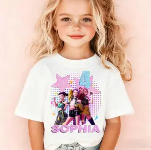 Custom Huntrix Birthday Girl Shirt | Personalized Kpop Demon Hunter Birthday Tee