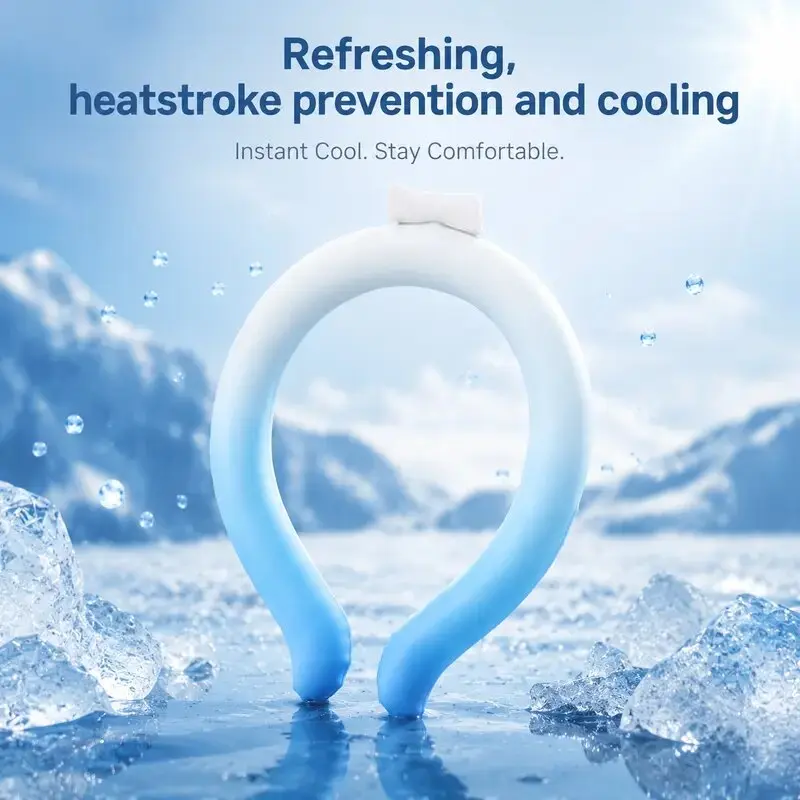 Reusable Neck Cooling Tube Wearable Cold Pack - With Cold-Insulated Bag, Freezes Below 64°F/18°C, Summer Hot Weather Relief Essential, For Outdoor Sport/Indoor Use, Gift Option, Neck Wrap, Gel Pack