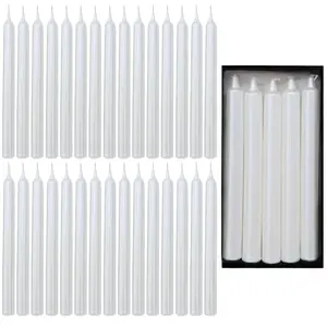 Axiom 10 Inch Straight Candle Sticks – Tall Straight Wax Candles for Home & Event Decor (Pearl White, Pack of 30)