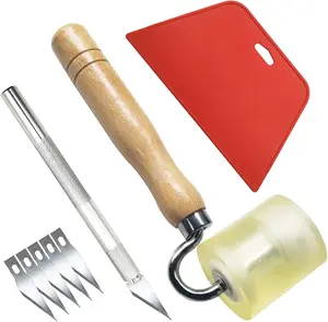 1Set Wallpaper Smoothing Tool with Seam Roller for Contact Paper Adhesive Vinyl Use for Wallpaper, Contact Paper, Peel and Stick Installation